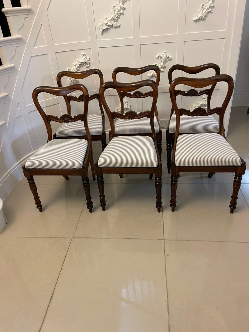 Set of Six Antique Victorian Quality Rosewood Dining Chairs - Image 4